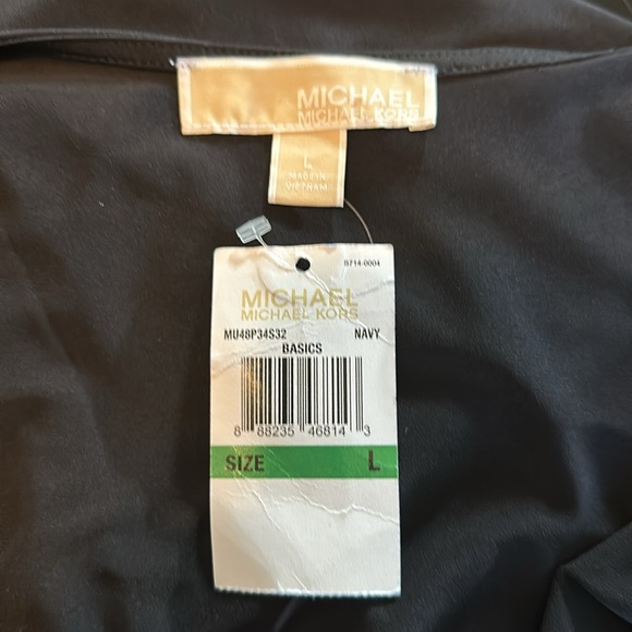 NWT “Michael Kors” black mini dress w/ gold chain and leather sleeve trim - Picture 6 of 6